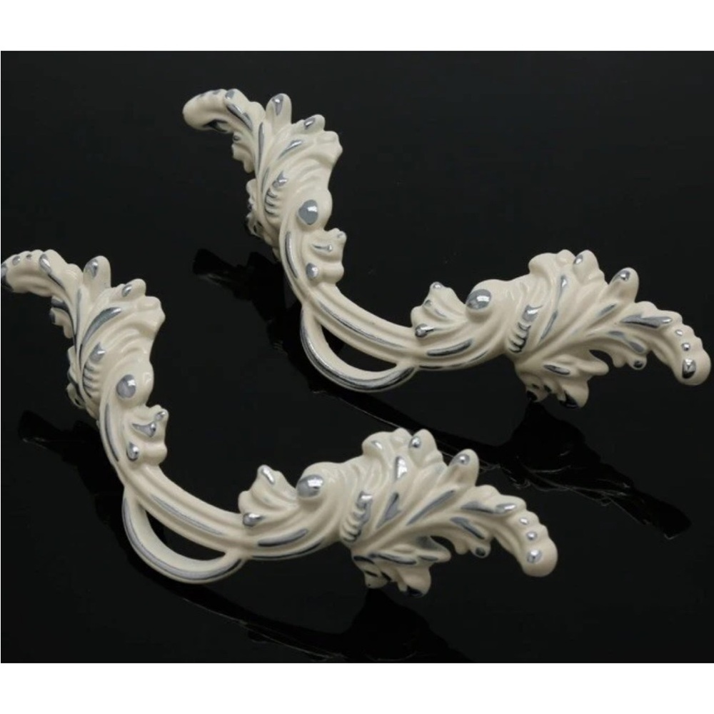 9x Handles Furniture Simple & Classic Ivory & Silver Wardrobe Perfect Pull